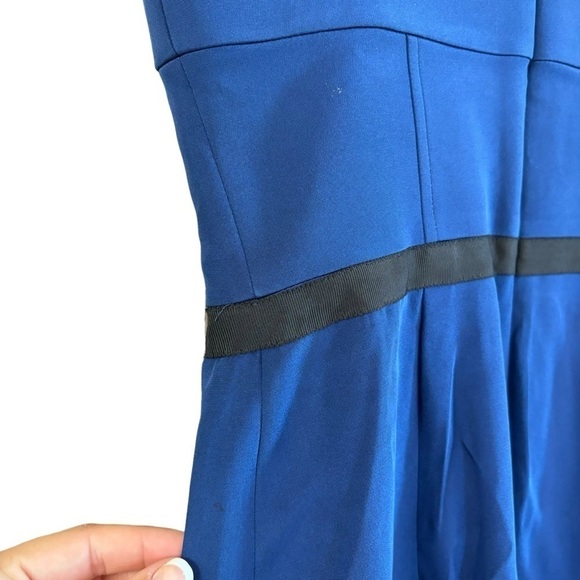 NWT Jay Godfrey Silk Navy Blue And Black Cage Bodycon Dress Women’s 4 Mini Skirt - Picture 13 of 16